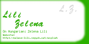 lili zelena business card